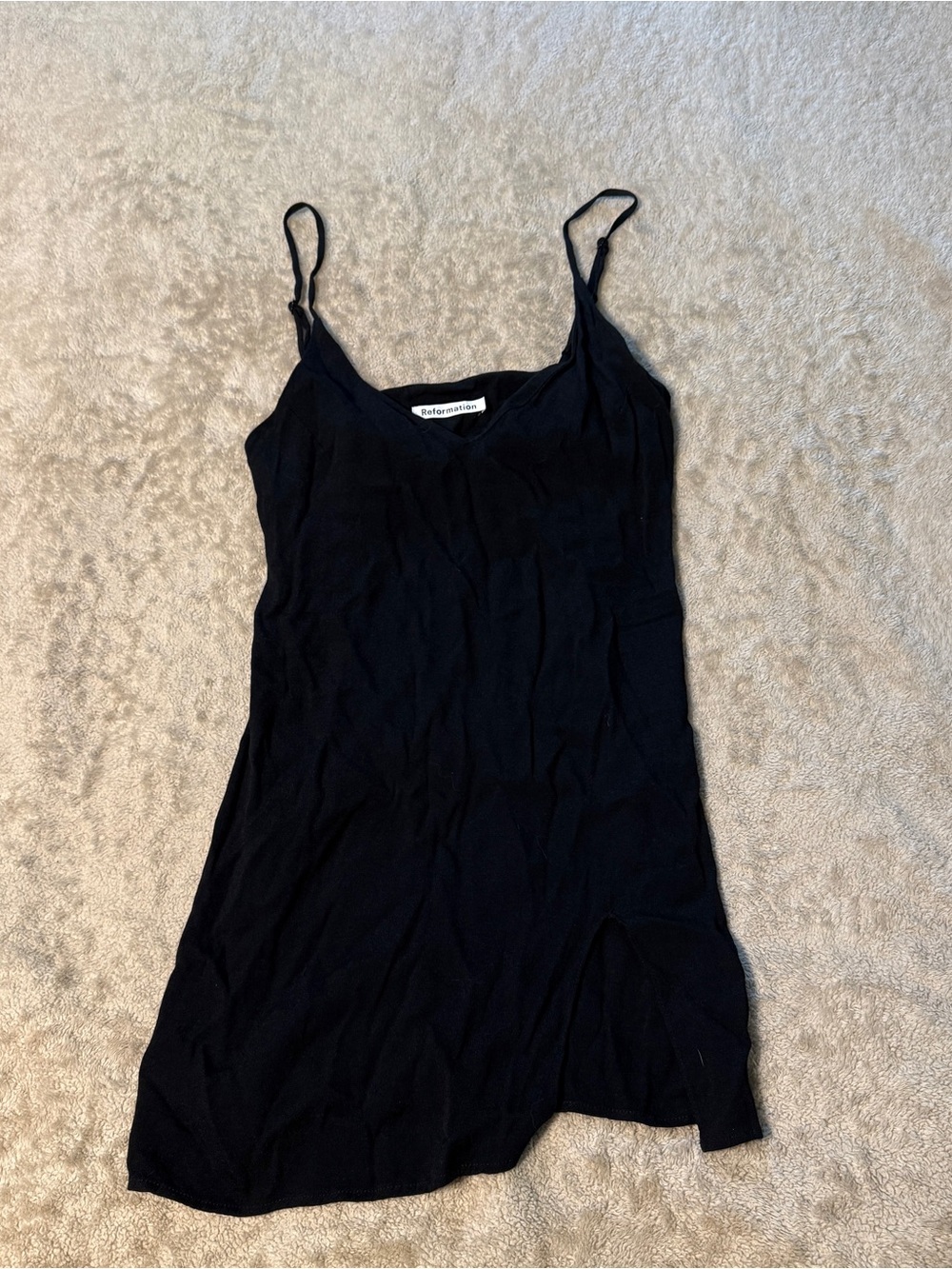 Reformation Black Slip Dress with Adjustable Spaghetti Straps Women’s Size Small